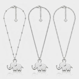 Lucky Elephant Charm Necklace & Bracelet