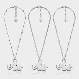 Lucky Elephant Charm Necklace & Bracelet