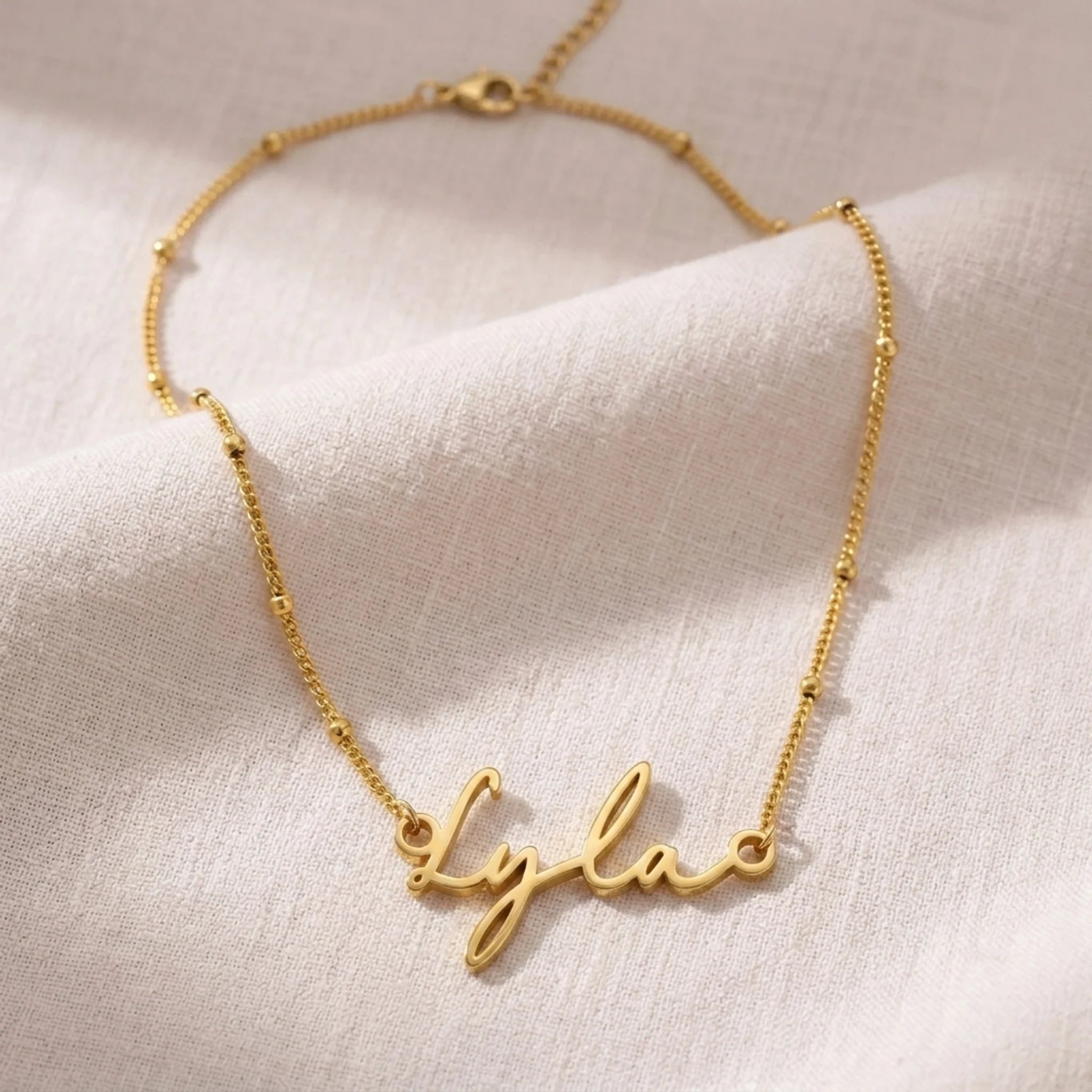 Lyla Name Necklace | 18ct Gold, Silver & Vermeil | Ready to Ship