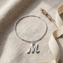 M Bracelet | Initial & Letter M Charm, Gold & Silver