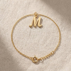 M Bracelet | Initial & Letter M Charm, Gold & Silver