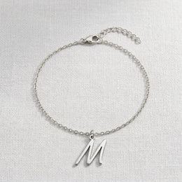 M Bracelet | Initial & Letter M Charm, Gold & Silver