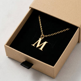 M Necklace | Initial & Letter M Pendant, Gold & Silver