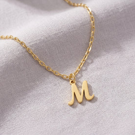 M Necklace | Initial & Letter M Pendant, Gold & Silver