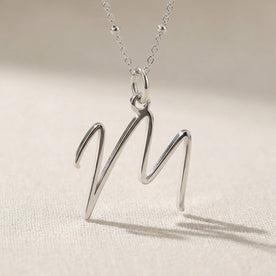 M Necklace | Initial & Letter M Pendant, Gold & Silver