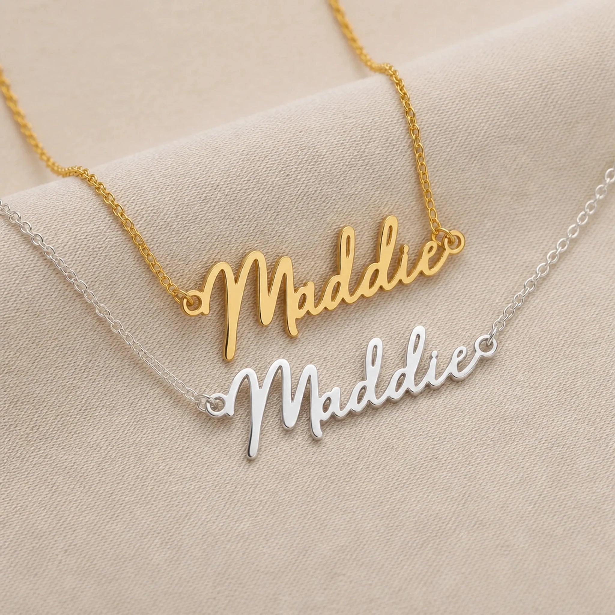Maddie Name Necklace | 18ct Gold, Silver & Vermeil | Ready to Ship