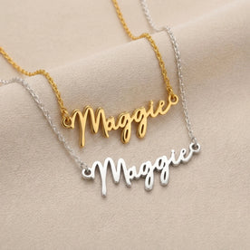 Maggie Name Necklace | 18ct Gold, Silver & Vermeil | Ready to Ship