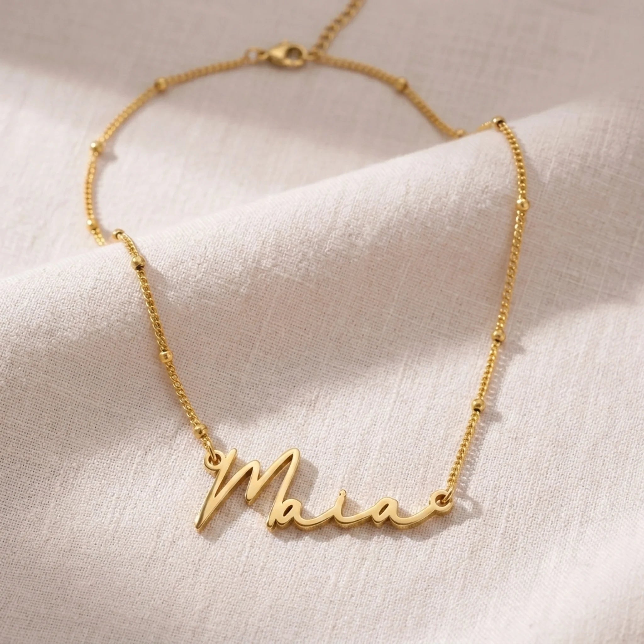 Maia Name Necklace | 18ct Gold, Silver & Vermeil | Ready to Ship