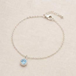 March Birthstone Bracelet | Aquamarine, Gold & Silver