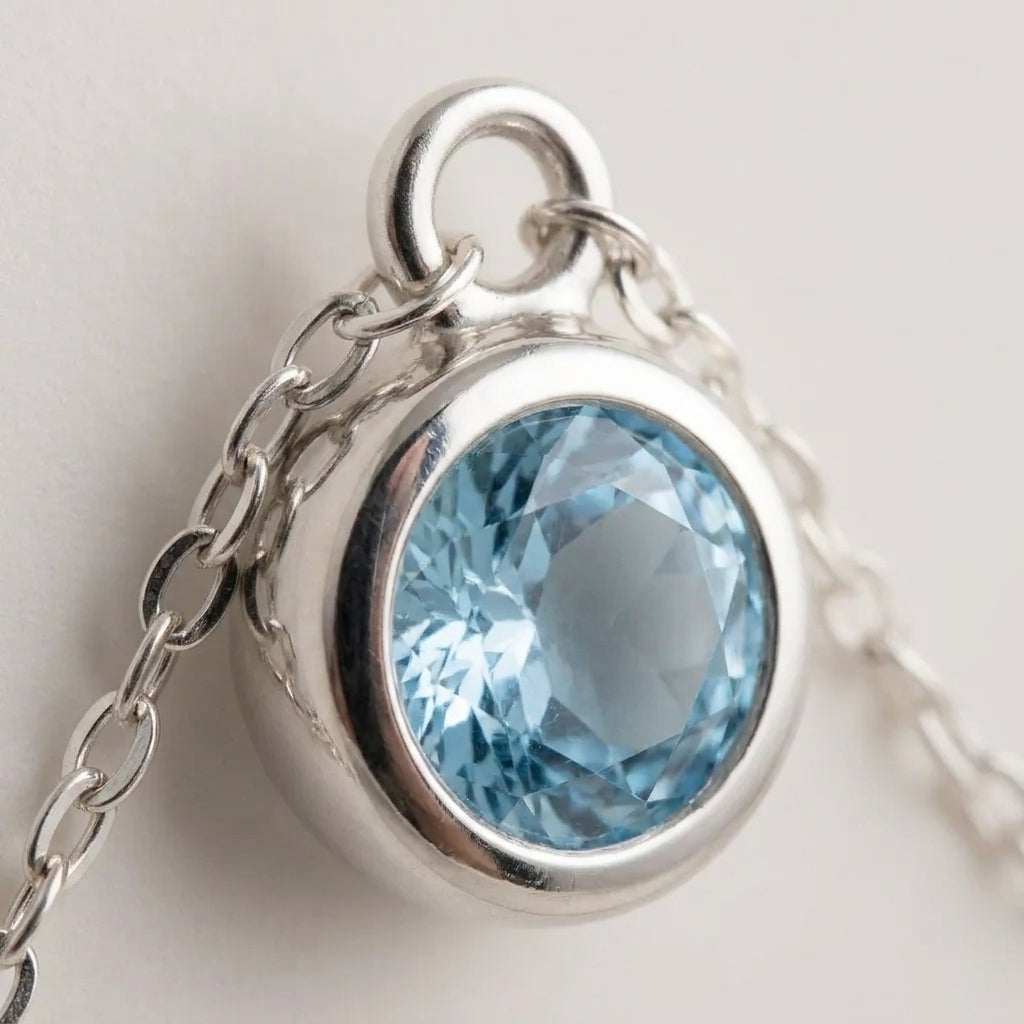 March Birthstone Bracelet | Aquamarine, Gold & Silver
