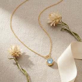 March Birthstone Necklace | Aquamarine, Gold & Silver