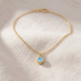 March Birthstone Necklace | Aquamarine, Gold & Silver