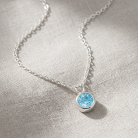 March Birthstone Necklace | Aquamarine, Gold & Silver
