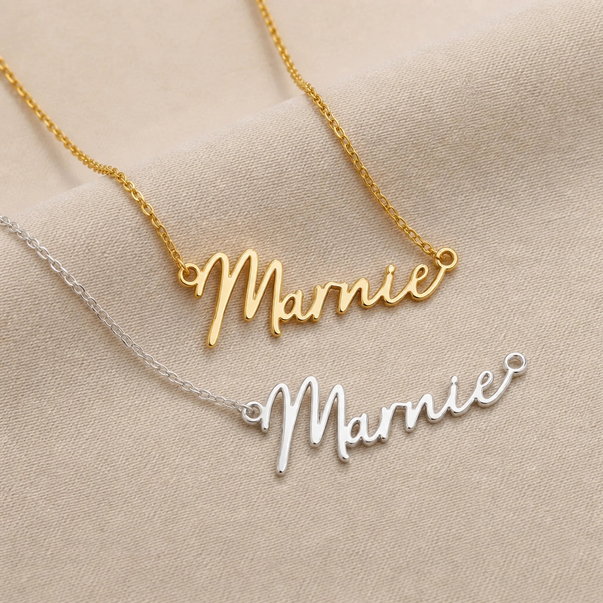 Marnie Name Necklace | 18ct Gold, Silver & Vermeil | Ready to Ship