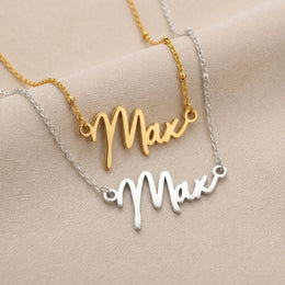 Max Name Necklace | 18ct Gold, Silver & Vermeil | Ready to Ship