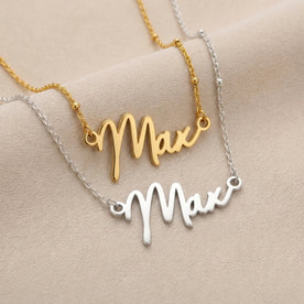 Max Name Necklace | 18ct Gold, Silver & Vermeil | Ready to Ship