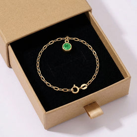 May Birthstone Bracelet | Emerald, Gold & Silver