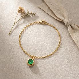 May Birthstone Bracelet | Emerald, Gold & Silver