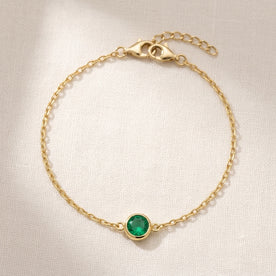 May Birthstone Bracelet | Emerald, Gold & Silver