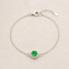 May Birthstone Bracelet | Emerald, Gold & Silver
