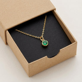 May Birthstone Necklace | Emerald, Gold & Silver