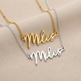 Miles Name Necklace | 18ct Gold, Silver & Vermeil | Ready to Ship