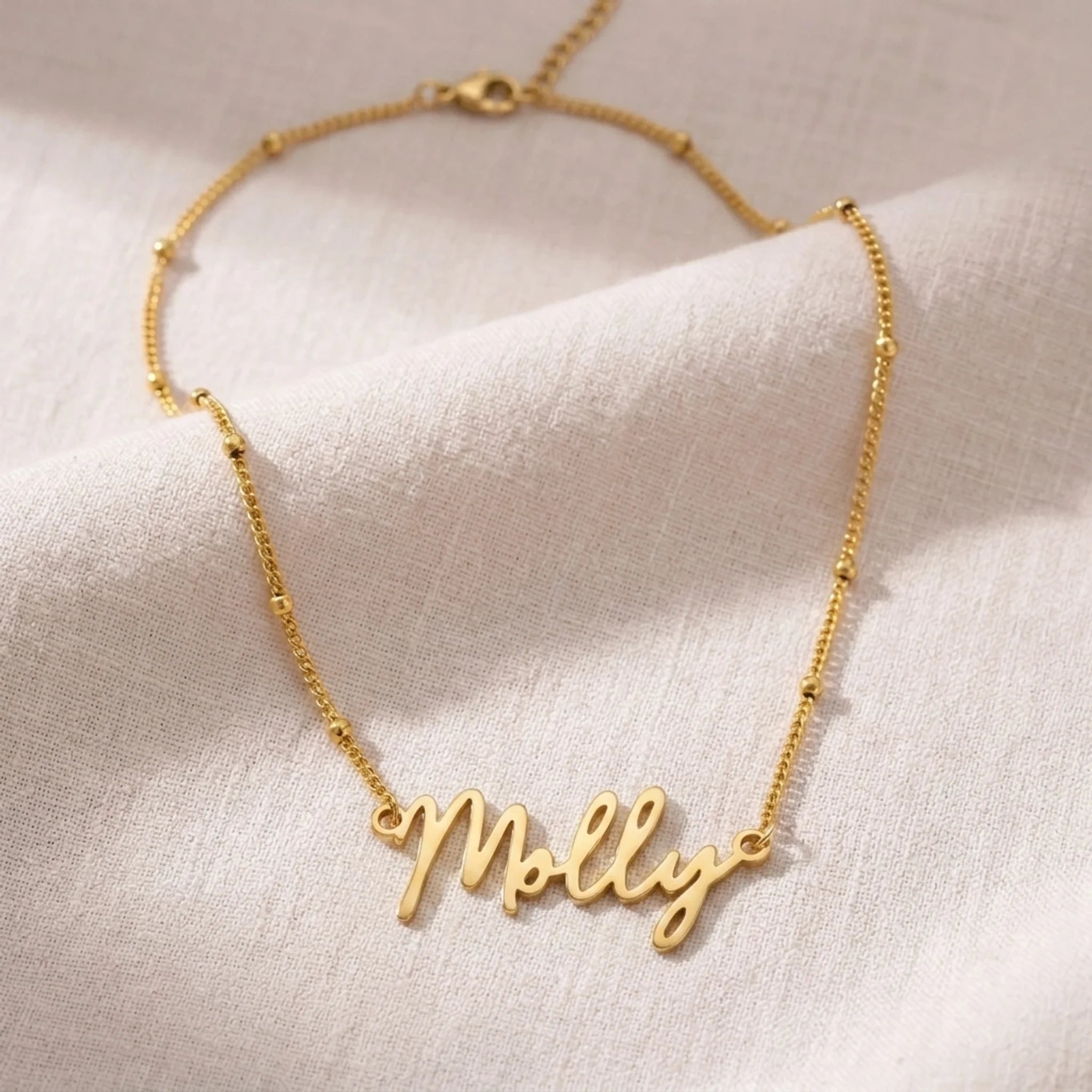Molly Name Necklace | 18ct Gold, Silver & Vermeil | Ready to Ship