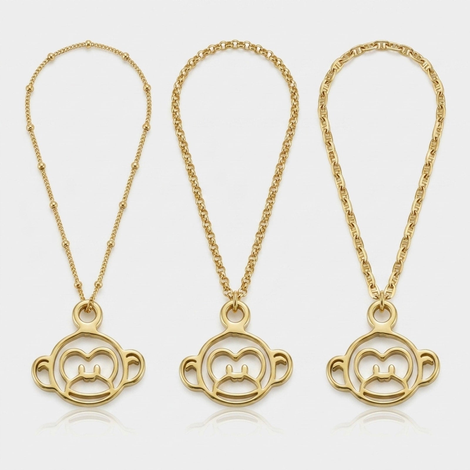 Monkey Charm Necklace & Bracelet