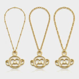 Monkey Charm Necklace & Bracelet