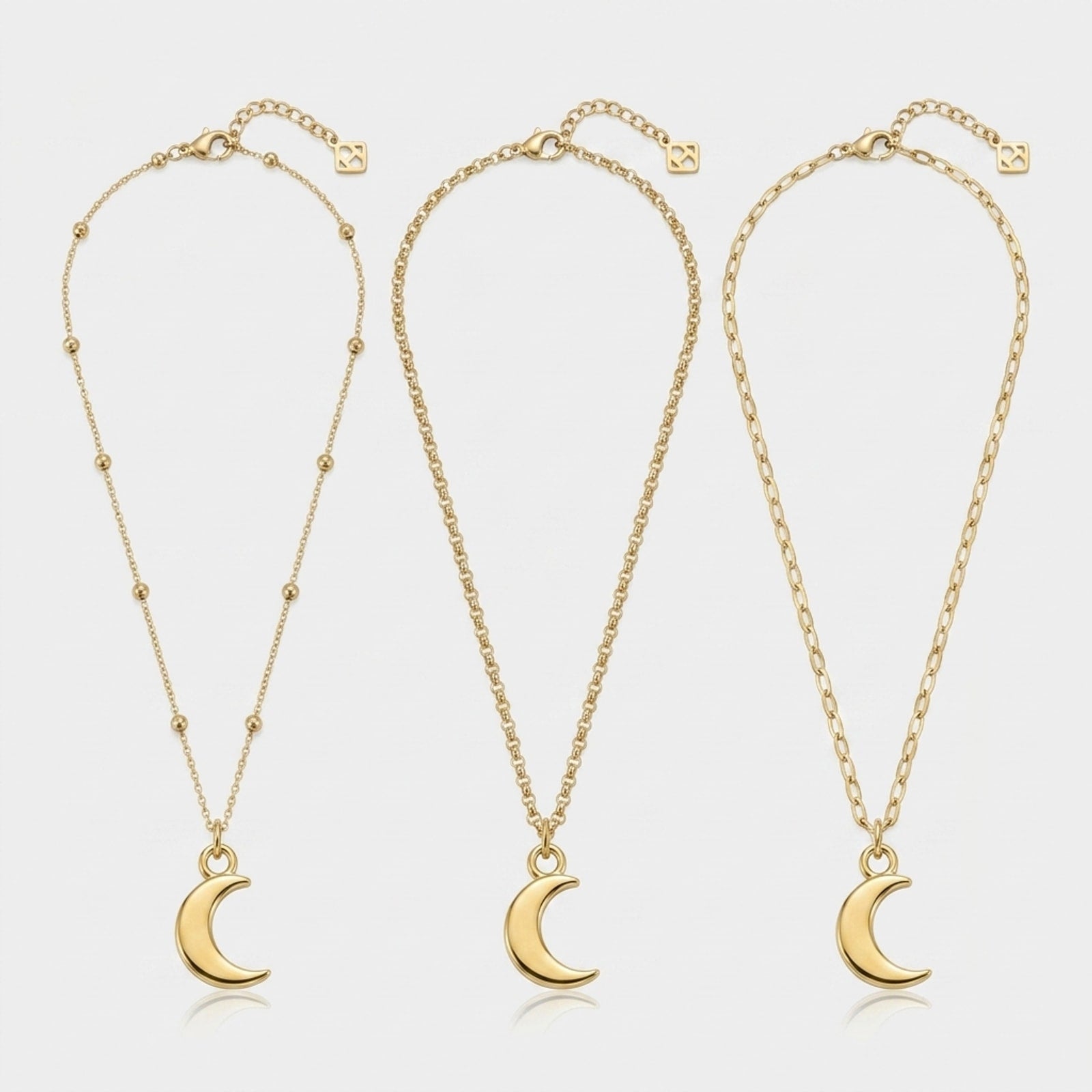 Moon Charm Necklace & Bracelet