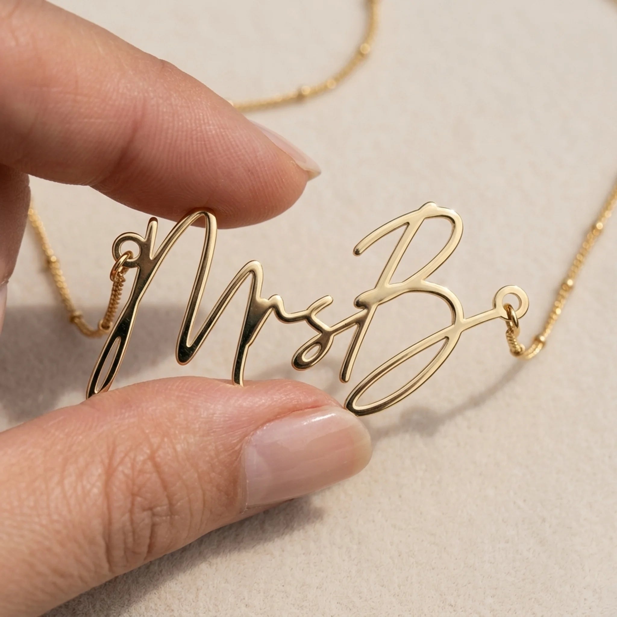 MrsB Name Necklace | 18ct Gold, Silver & Vermeil | Ready to Ship