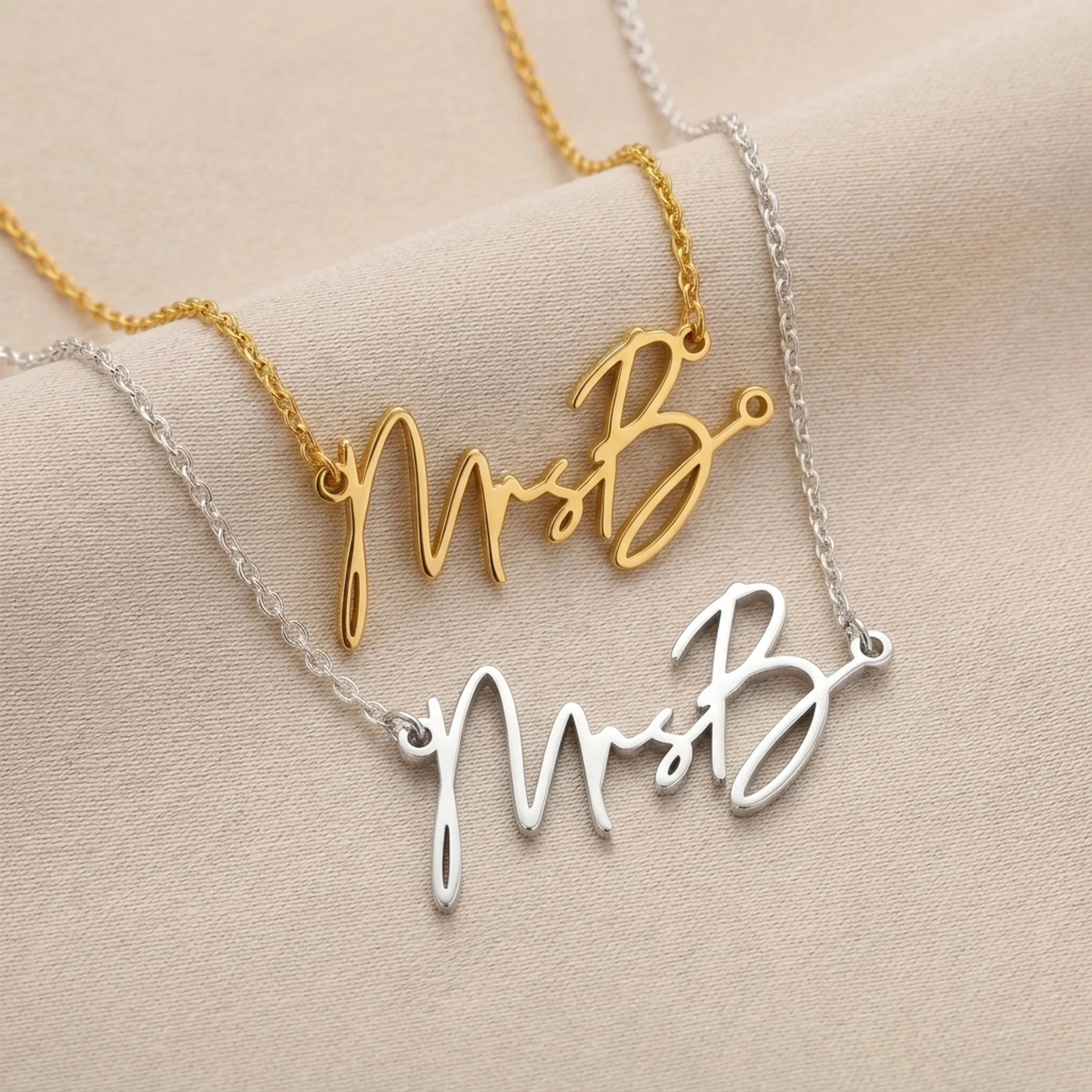MrsB Name Necklace | 18ct Gold, Silver & Vermeil | Ready to Ship