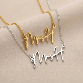 MrsH Name Necklace | 18ct Gold, Silver & Vermeil | Ready to Ship