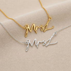 MrsL Name Necklace | 18ct Gold, Silver & Vermeil | Ready to Ship