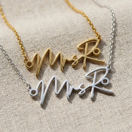 MrsR Name Necklace | 18ct Gold, Silver & Vermeil | Ready to Ship