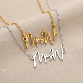 MrsW Name Necklace | 18ct Gold, Silver & Vermeil | Ready to Ship