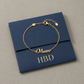 Mum Bracelet -  18ct Gold or Sterling Silver in 3 Chain Styles - Mother's Day or Birthday Gift