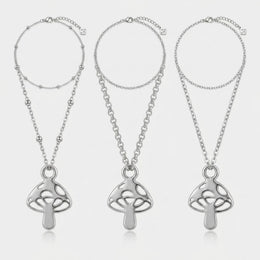 Mushroom Charm Necklace & Bracelet