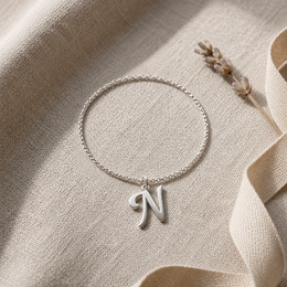 N Bracelet | Initial & Letter N Charm, Gold & Silver