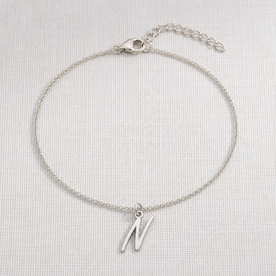 N Bracelet | Initial & Letter N Charm, Gold & Silver