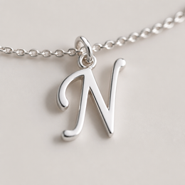 N Bracelet | Initial & Letter N Charm, Gold & Silver