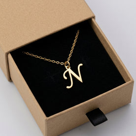 N Necklace | Initial & Letter N Pendant, Gold & Silver