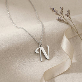 N Necklace | Initial & Letter N Pendant, Gold & Silver