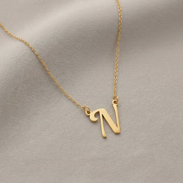 N Necklace | Initial & Letter N Pendant, Gold & Silver