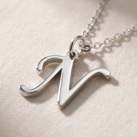N Necklace | Initial & Letter N Pendant, Gold & Silver