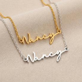 Nancy Name Necklace | 18ct Gold, Silver & Vermeil | Ready to Ship