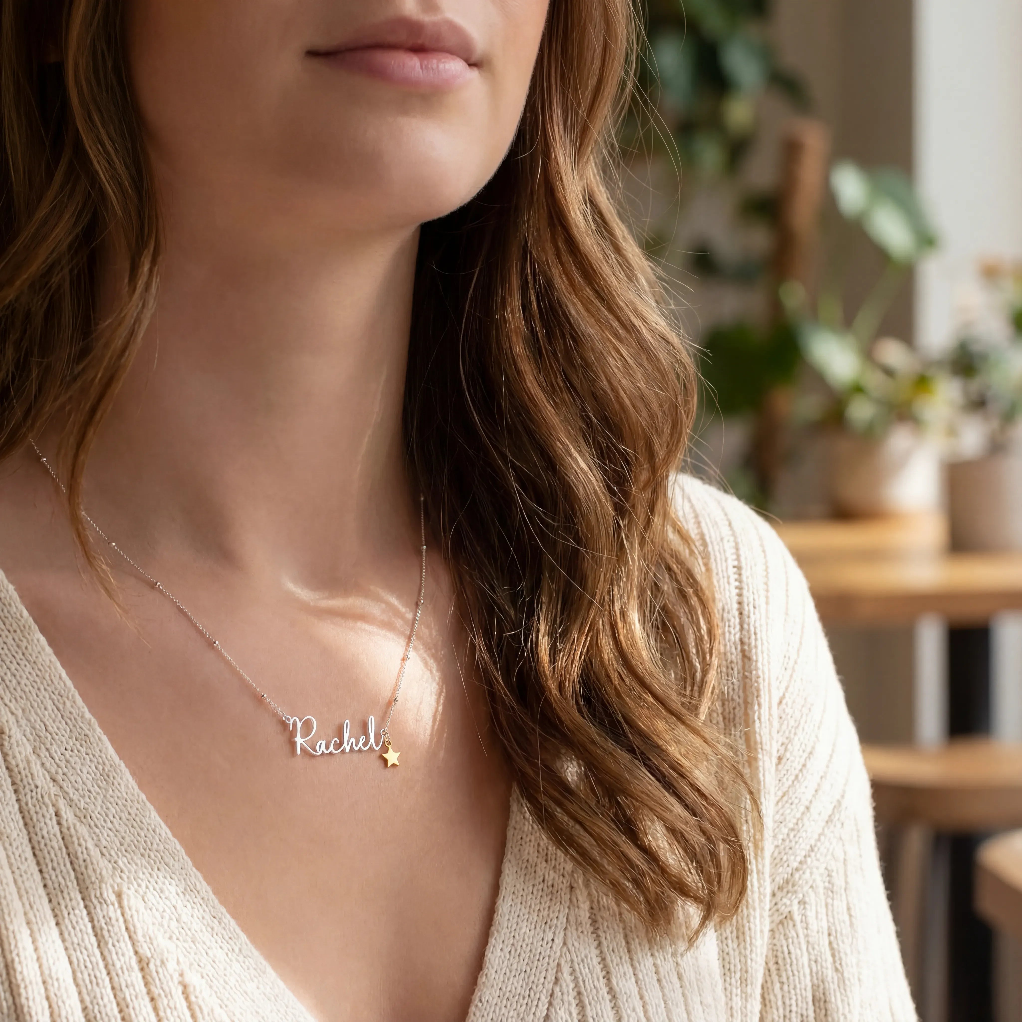 Necklace 24ct Gold or Solid Silver Name Necklace HBD