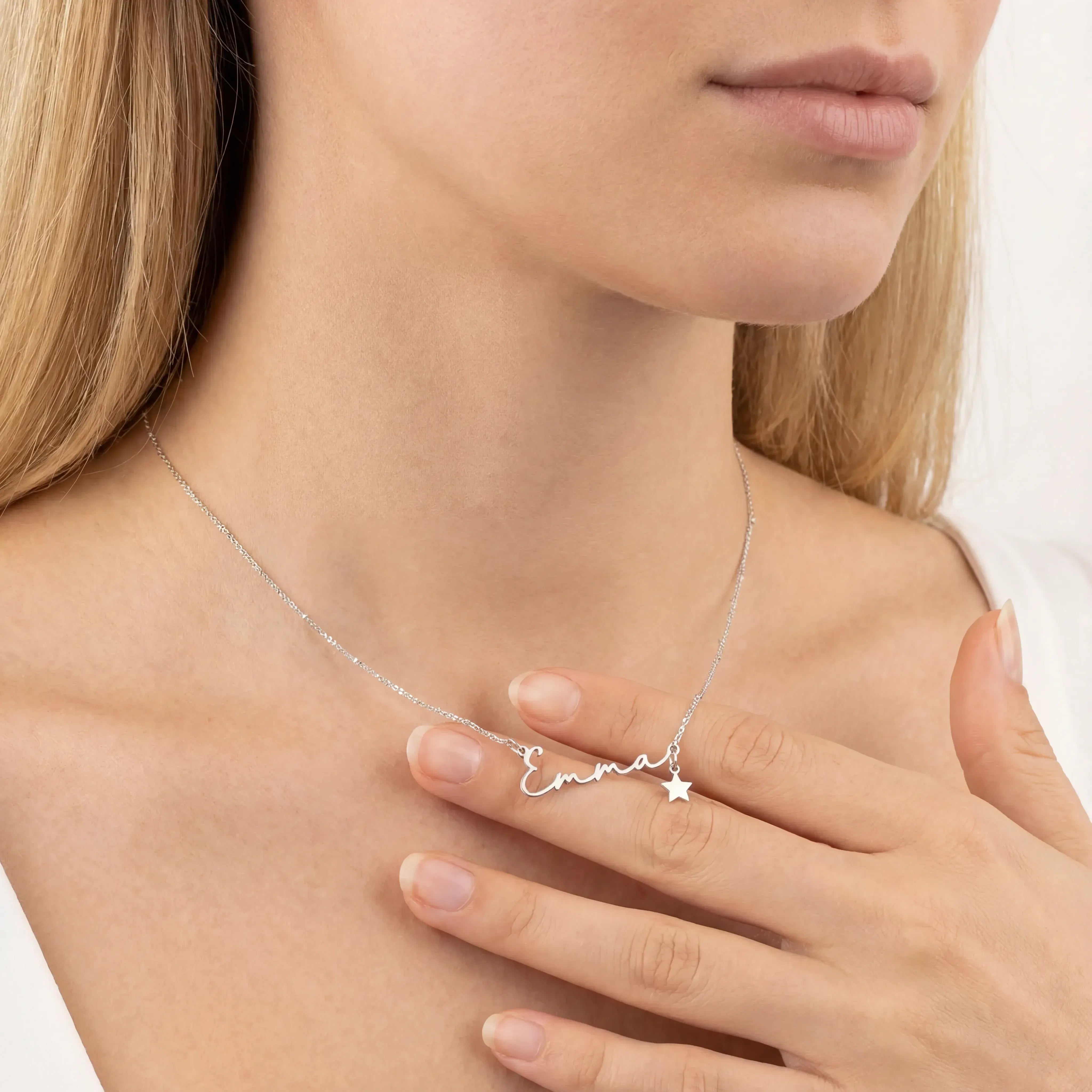 Necklace 24ct Gold or Solid Silver Name Necklace HBD