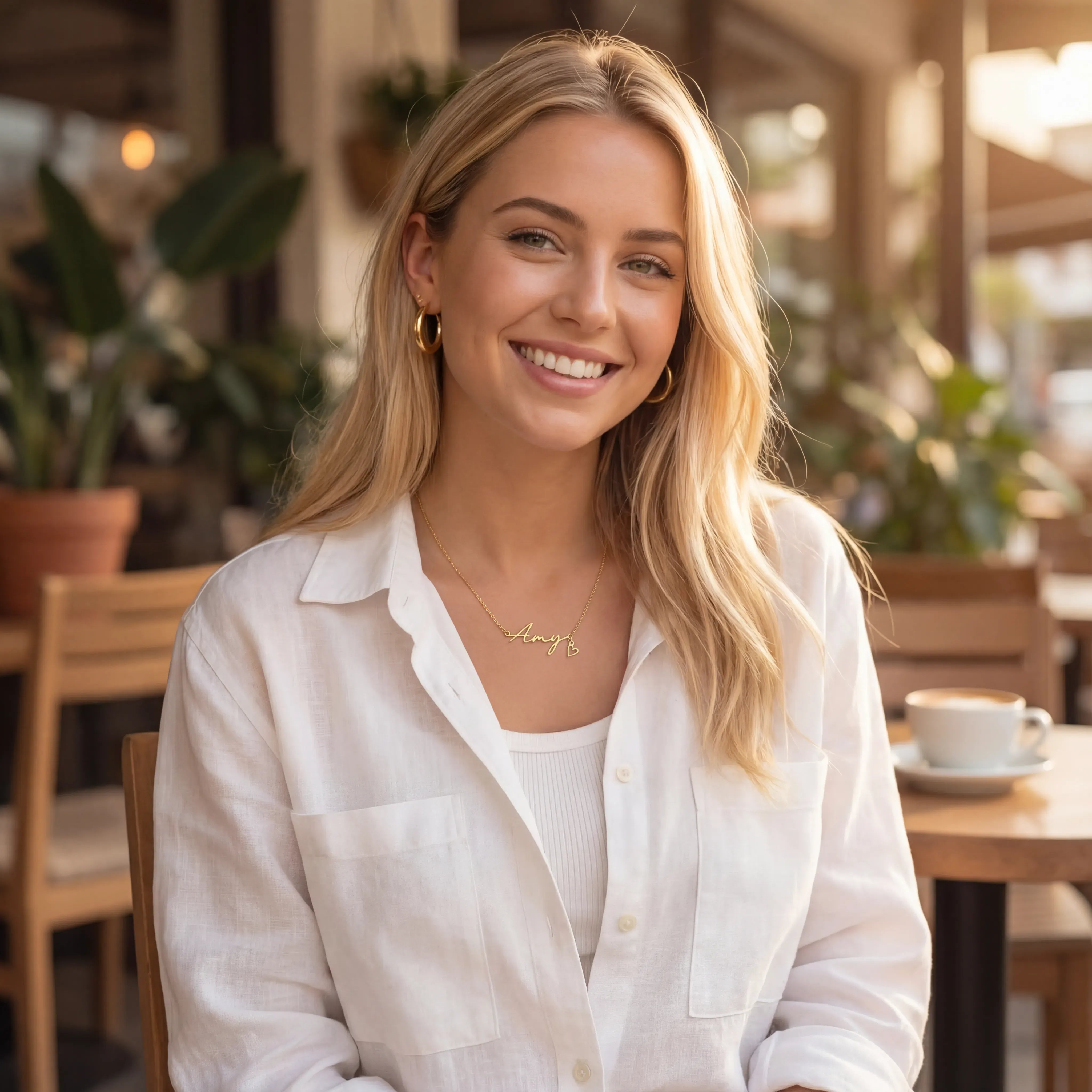 Necklace 24ct Gold or Solid Silver Name Necklace HBD
