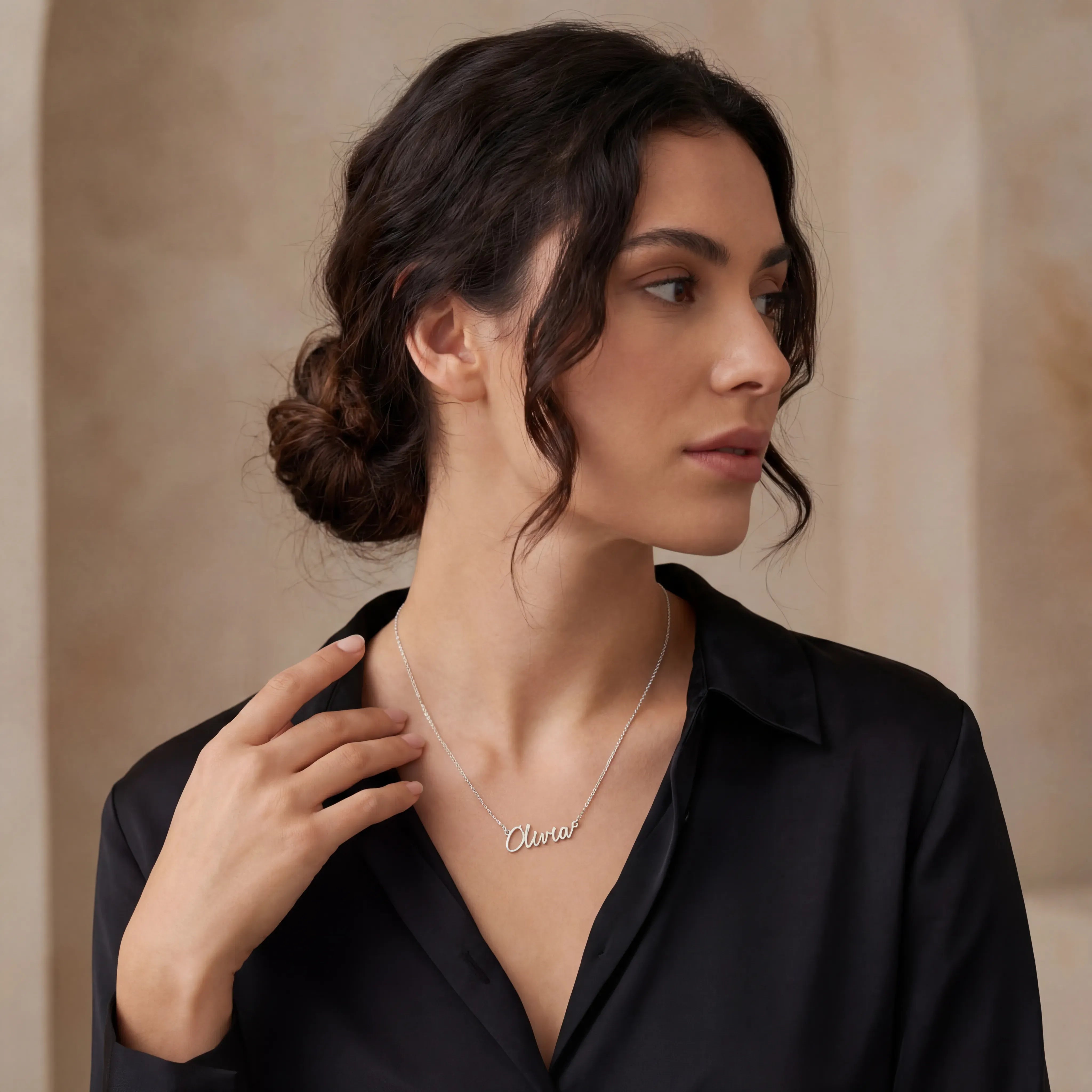 Necklace 24ct Gold or Solid Silver Name Necklace HBD